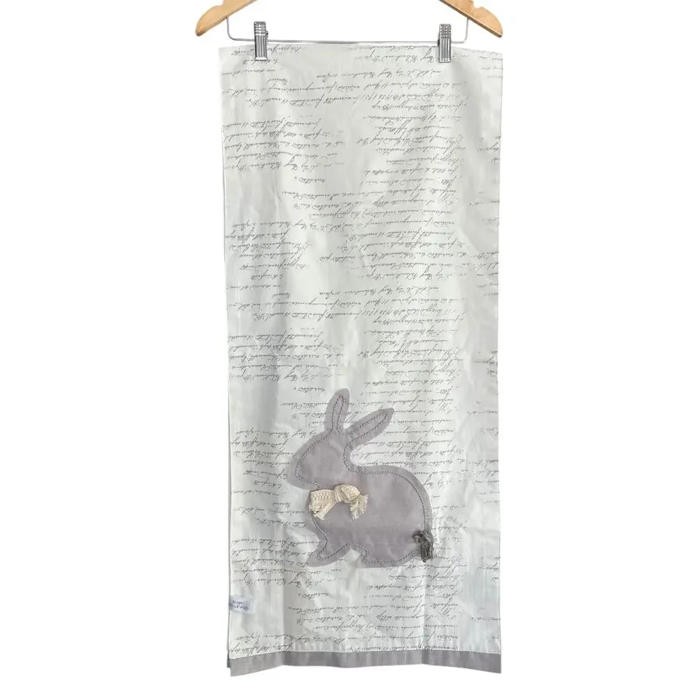 Bunny Boulevard Table Runner Gray Bunny Appliqué & Script Print 16